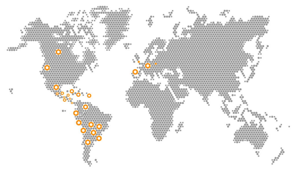 mapa paises de operaciones